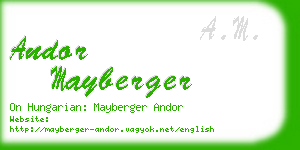 andor mayberger business card